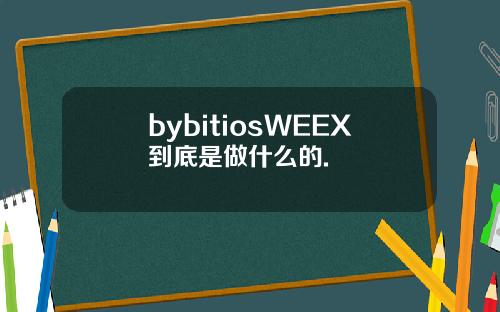 bybitiosWEEX到底是做什么的.