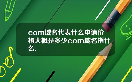 com域名代表什么申请价格大概是多少com域名指什么.