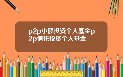 p2p小额投资个人基金p2p信托投资个人基金