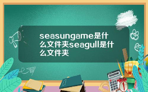 seasungame是什么文件夹seagull是什么文件夹