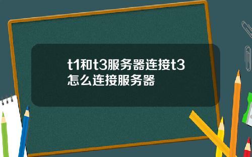 t1和t3服务器连接t3怎么连接服务器