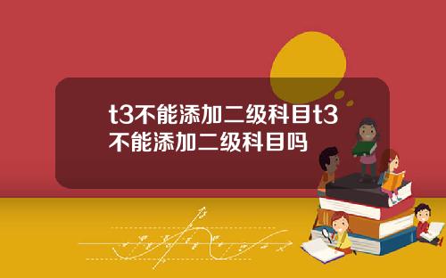 t3不能添加二级科目t3不能添加二级科目吗
