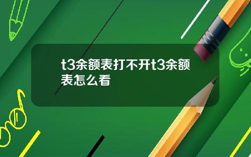 t3余额表打不开t3余额表怎么看