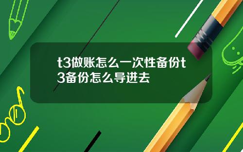 t3做账怎么一次性备份t3备份怎么导进去