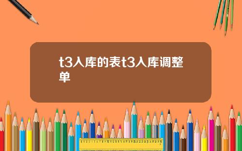 t3入库的表t3入库调整单