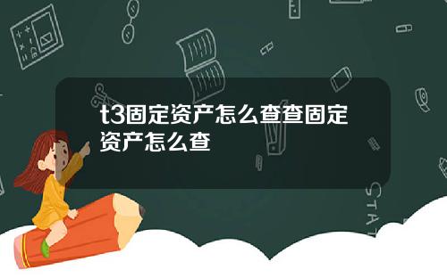 t3固定资产怎么查查固定资产怎么查