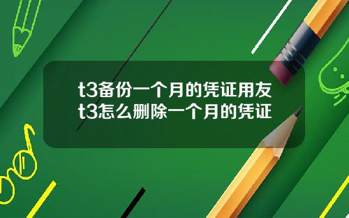 t3备份一个月的凭证用友t3怎么删除一个月的凭证