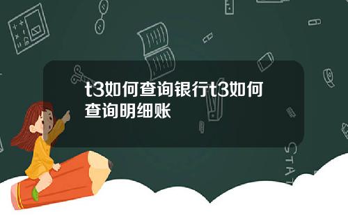 t3如何查询银行t3如何查询明细账