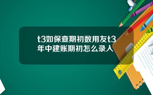 t3如保查期初数用友t3年中建账期初怎么录入