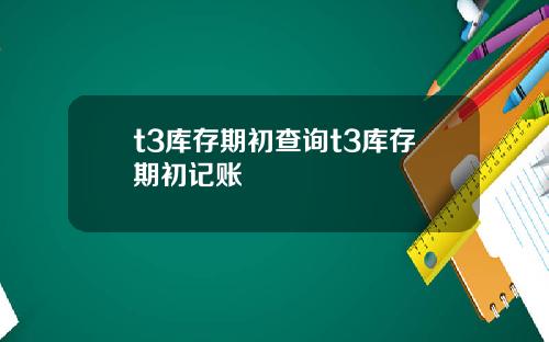 t3库存期初查询t3库存期初记账