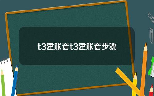 t3建账套t3建账套步骤