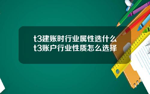 t3建账时行业属性选什么t3账户行业性质怎么选择