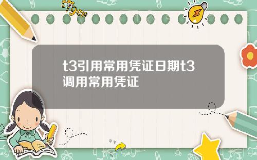 t3引用常用凭证日期t3调用常用凭证