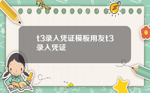 t3录入凭证模板用友t3录入凭证