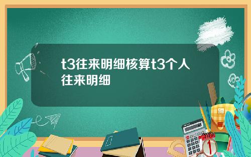 t3往来明细核算t3个人往来明细