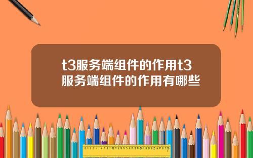 t3服务端组件的作用t3服务端组件的作用有哪些