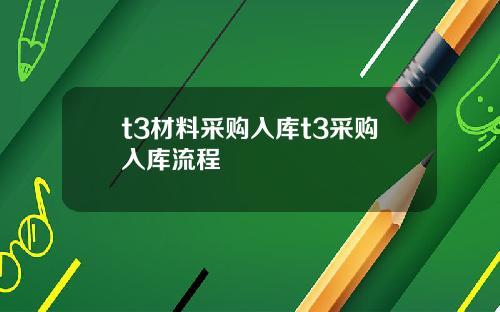 t3材料采购入库t3采购入库流程