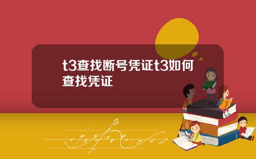 t3查找断号凭证t3如何查找凭证