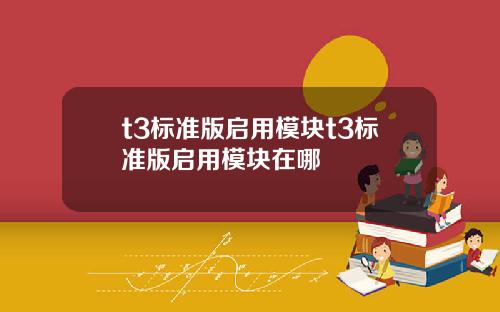 t3标准版启用模块t3标准版启用模块在哪