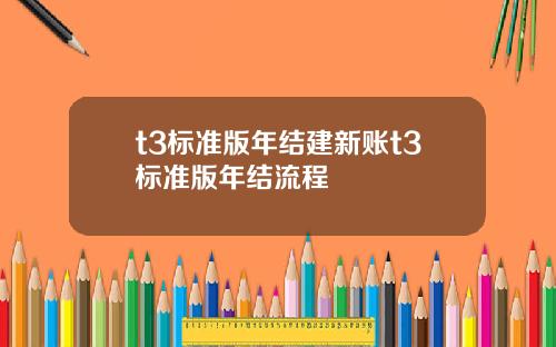 t3标准版年结建新账t3标准版年结流程