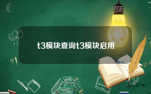 t3模块查询t3模块启用