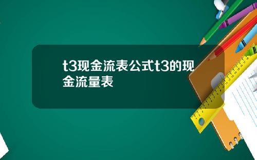 t3现金流表公式t3的现金流量表