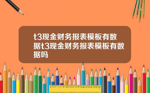 t3现金财务报表模板有数据t3现金财务报表模板有数据吗