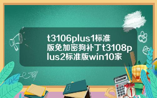 t3106plus1标准版免加密狗补丁t3108plus2标准版win10家庭版