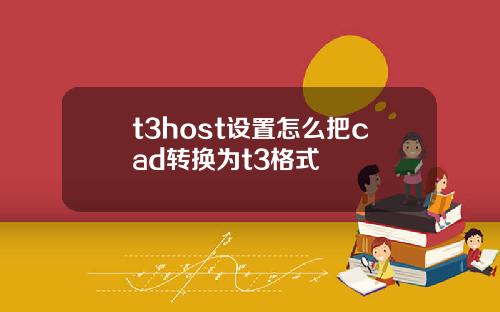 t3host设置怎么把cad转换为t3格式