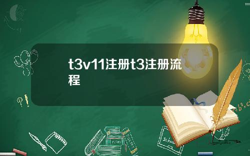 t3v11注册t3注册流程