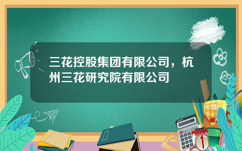 三花控股集团有限公司，杭州三花研究院有限公司
