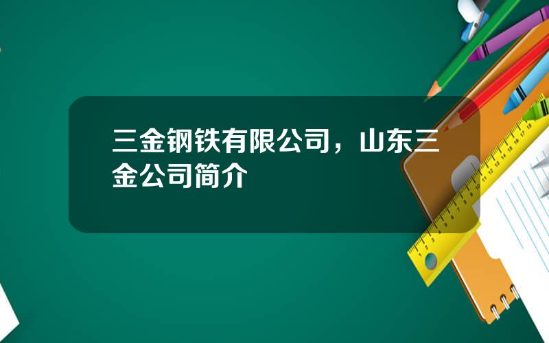 三金钢铁有限公司，山东三金公司简介