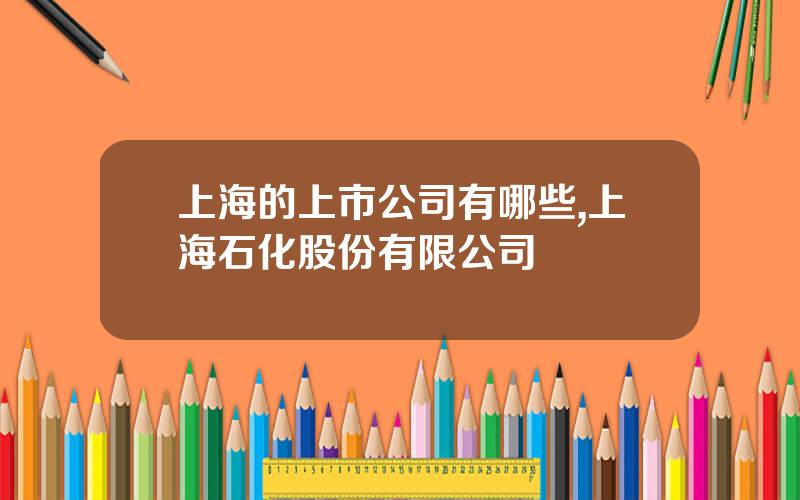上海的上市公司有哪些,上海石化股份有限公司