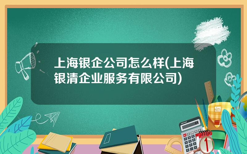 上海银企公司怎么样(上海银清企业服务有限公司)