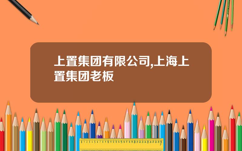 上置集团有限公司,上海上置集团老板