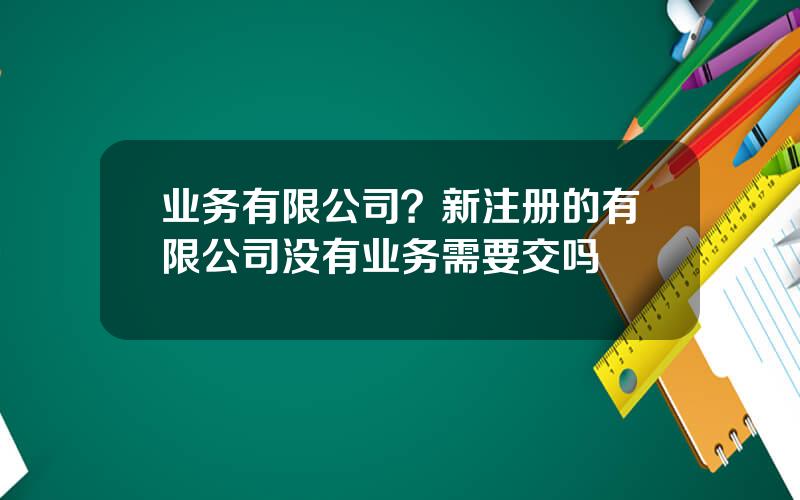 业务有限公司？新注册的有限公司没有业务需要交吗