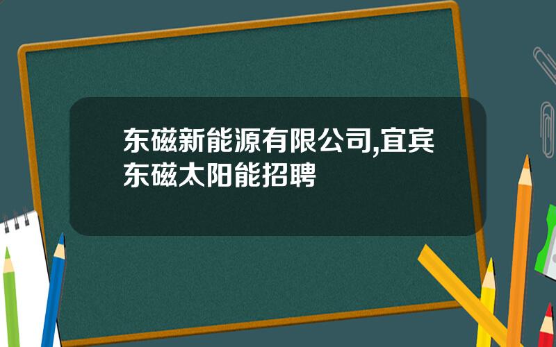 东磁新能源有限公司,宜宾东磁太阳能招聘