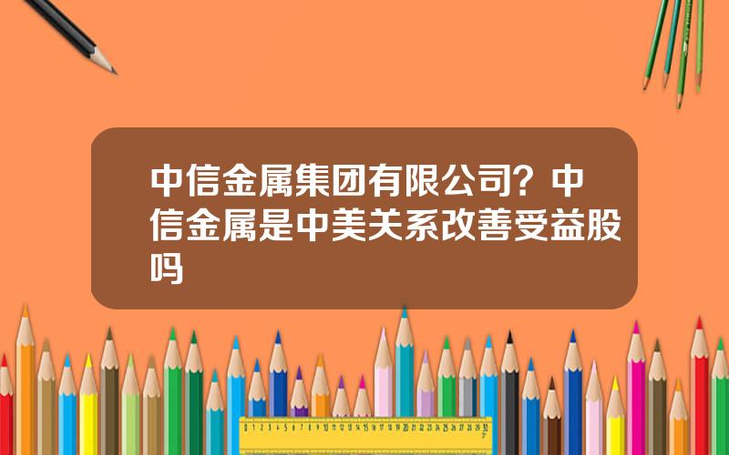 中信金属集团有限公司？中信金属是中美关系改善受益股吗
