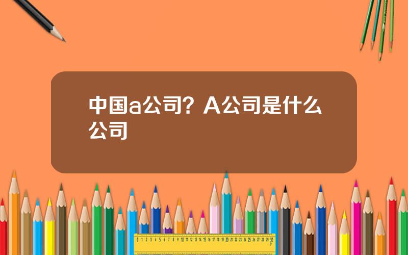 中国a公司？A公司是什么公司