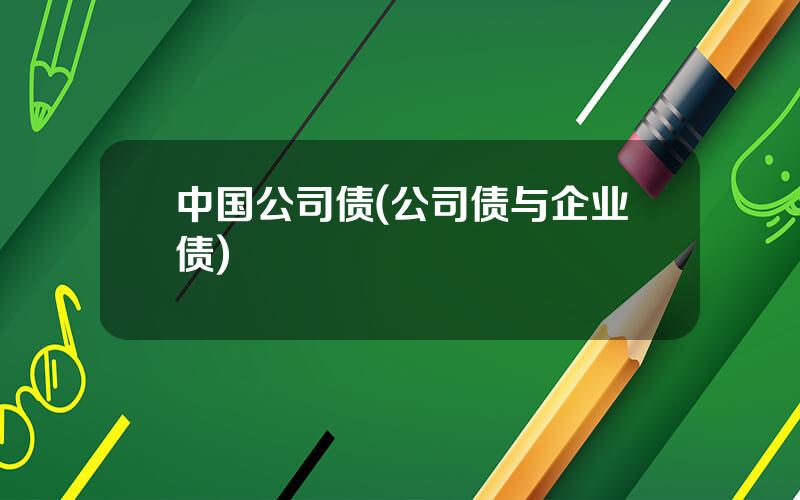 中国公司债(公司债与企业债)