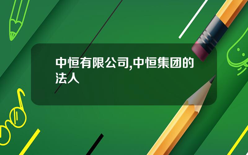 中恒有限公司,中恒集团的法人