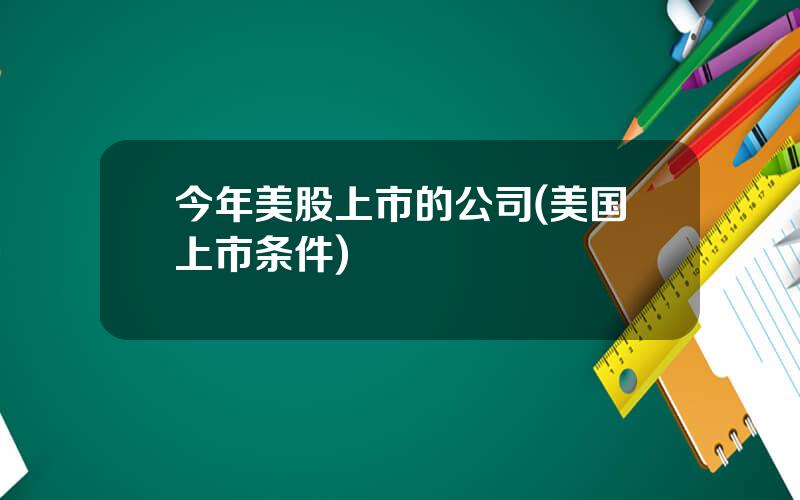 今年美股上市的公司(美国上市条件)