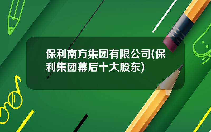 保利南方集团有限公司(保利集团幕后十大股东)