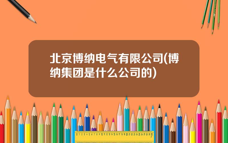 北京博纳电气有限公司(博纳集团是什么公司的)