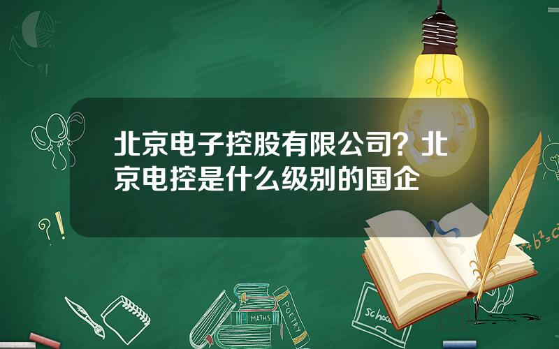 北京电子控股有限公司？北京电控是什么级别的国企
