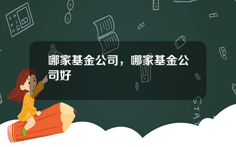 哪家基金公司，哪家基金公司好