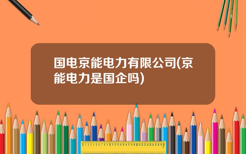 国电京能电力有限公司(京能电力是国企吗)