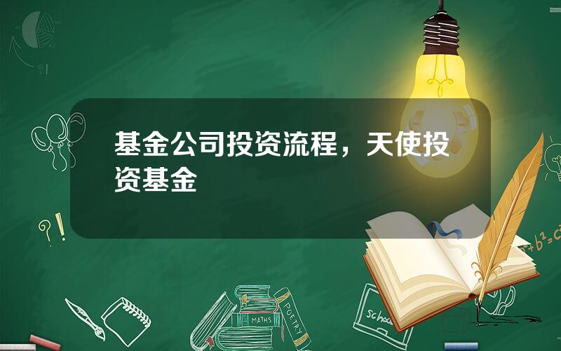 基金公司投资流程，天使投资基金