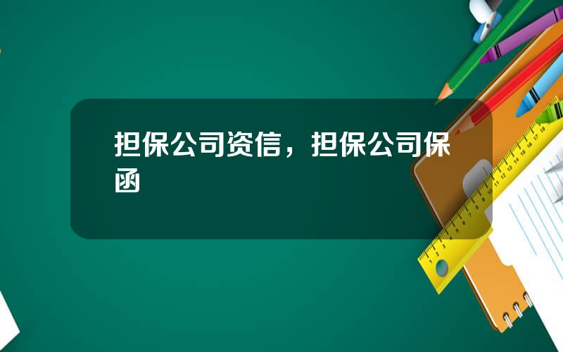 担保公司资信，担保公司保函