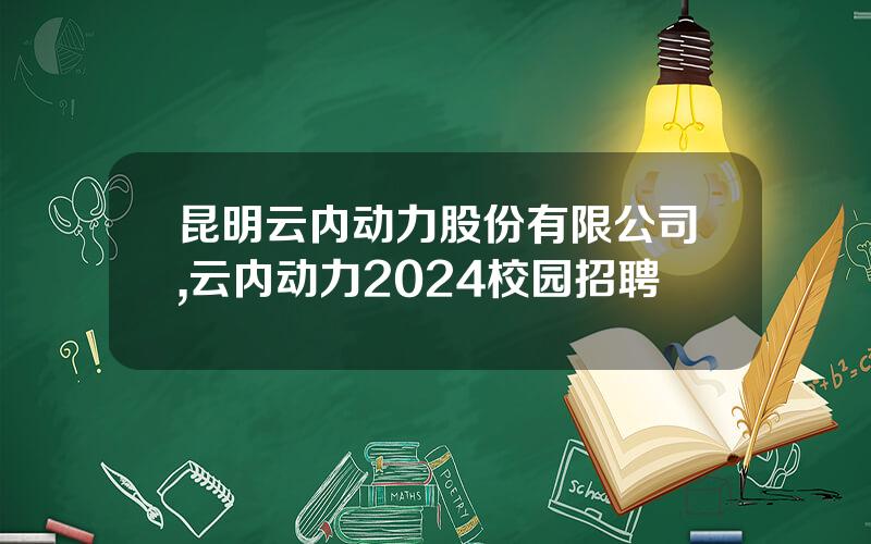 昆明云内动力股份有限公司,云内动力2024校园招聘